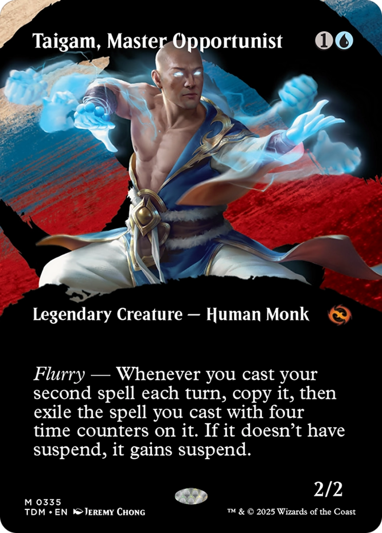 Taigam, Master Opportunist (Borderless) (TDM-335) - Tarkir: Dragonstorm: (Showcase) Foil