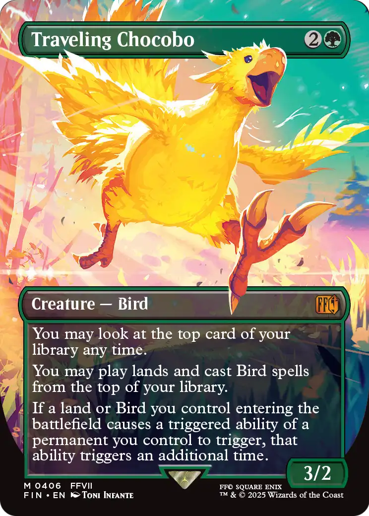 Traveling Chocobo (Borderless) (FIN-406) - FINAL FANTASY Foil