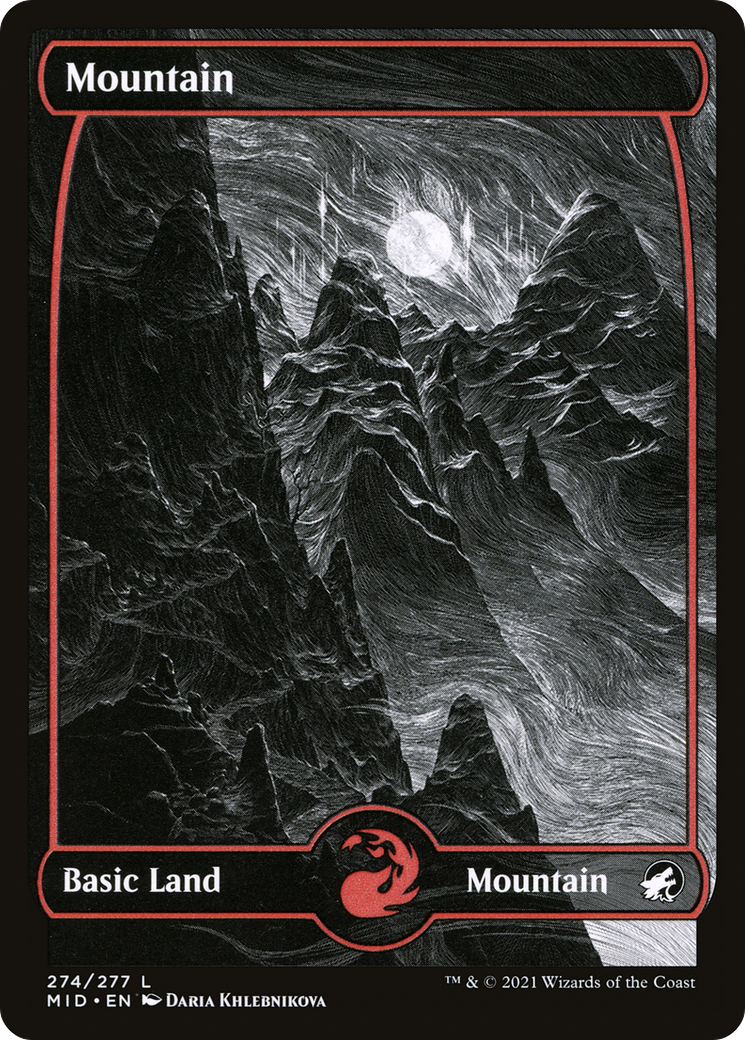 Mountain (274) (MID-274) - Innistrad: Midnight Hunt: (Full Art, Showcase)