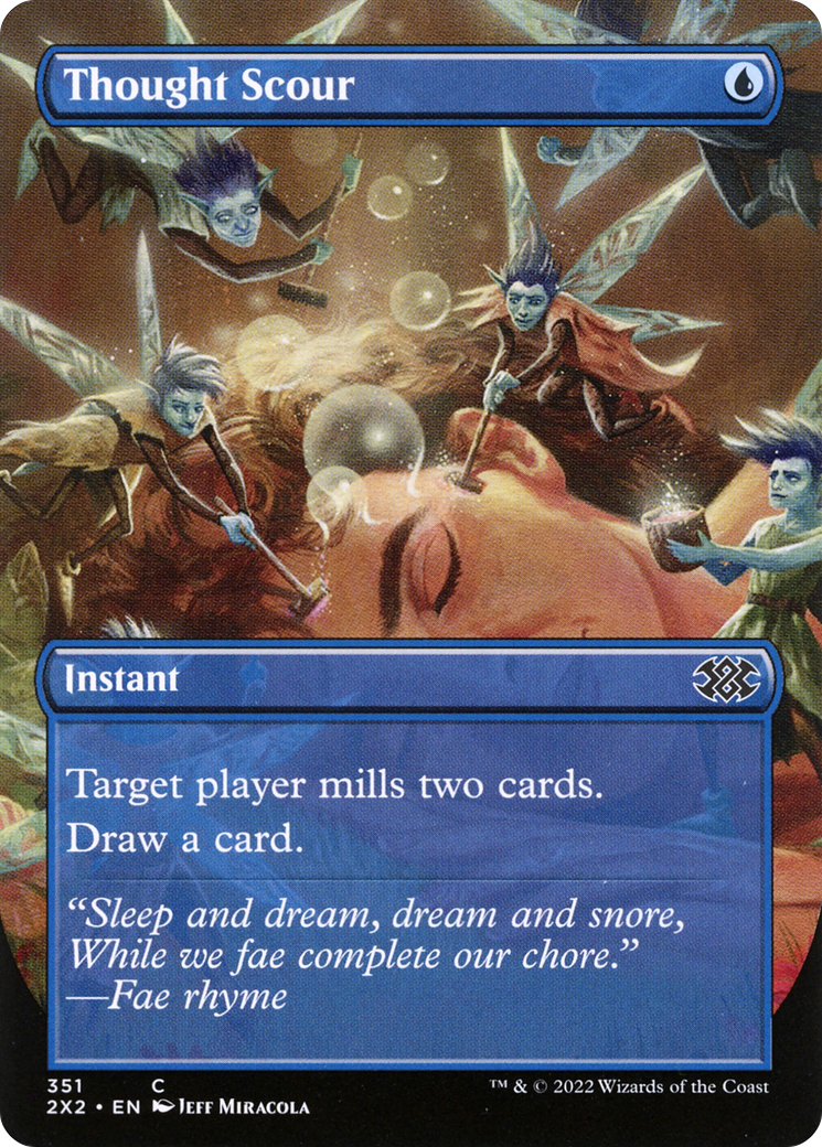 Thought Scour (Borderless) (2X2-351) - Double Masters 2022 Foil