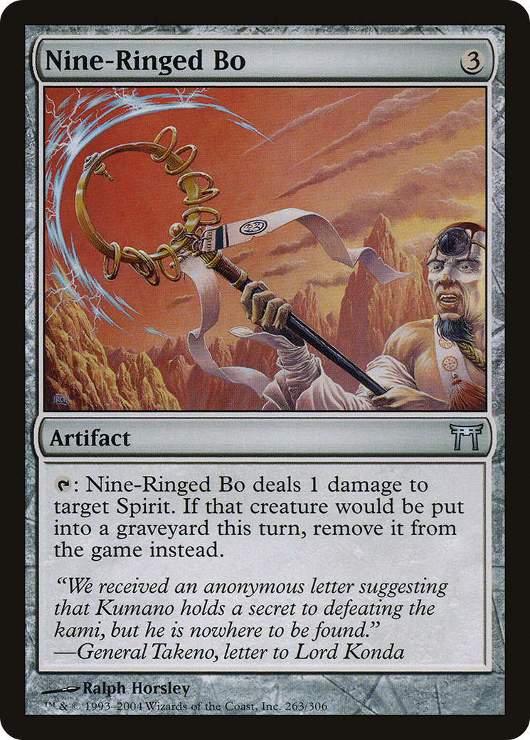 Nine-Ringed Bo (CHK-263) - Champions of Kamigawa Foil