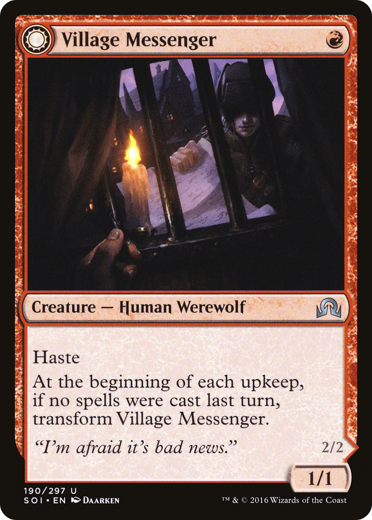 Village Messenger (SOI-190) - Shadows over Innistrad: (Double Faced Transform) Foil