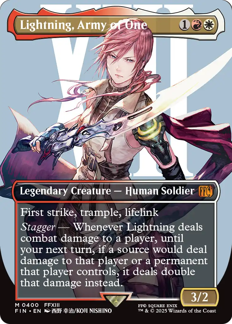 Lightning, Army of One (0400) (Borderless) (FIN-400) - FINAL FANTASY Foil