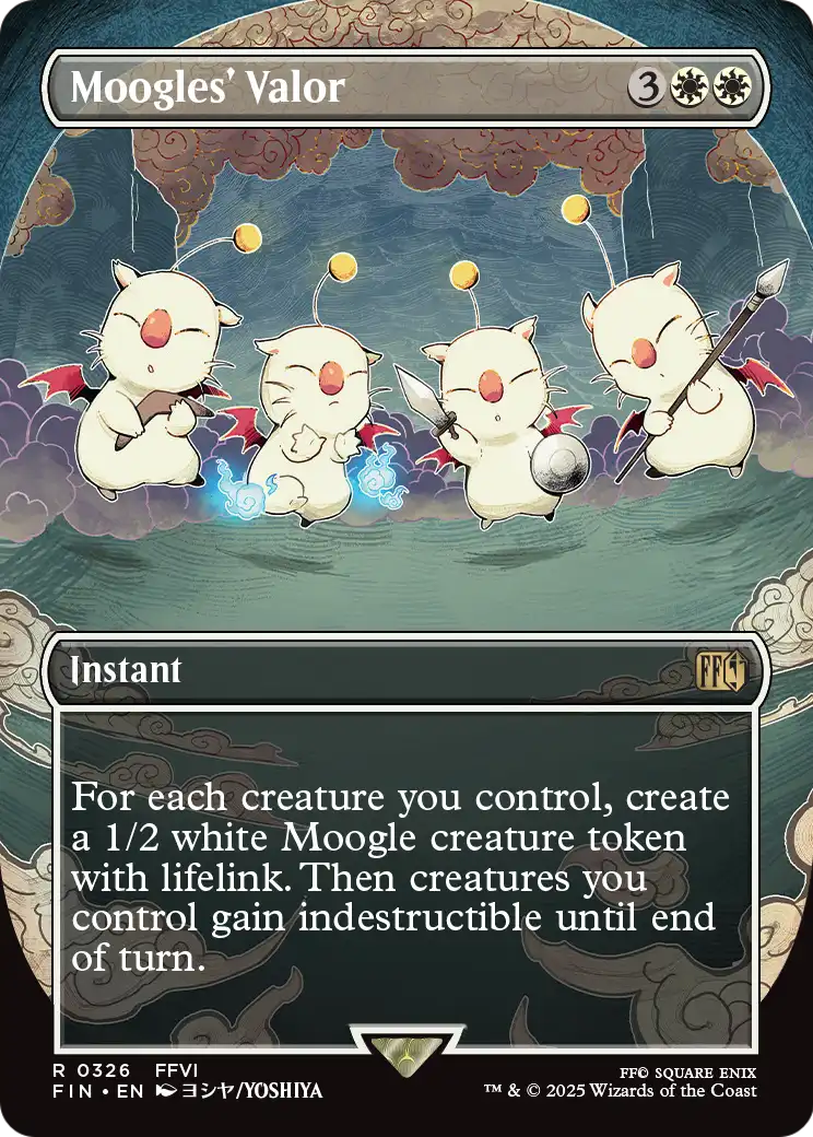 Moogles' Valor (Borderless) (FIN-326) - FINAL FANTASY Foil