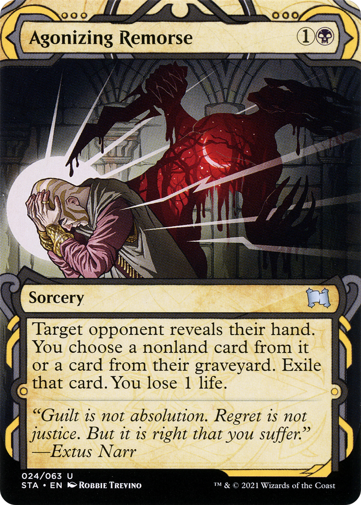 Agonizing Remorse (STA-024) - Strixhaven Mystical Archive: (Showcase) (Borderless) Foil