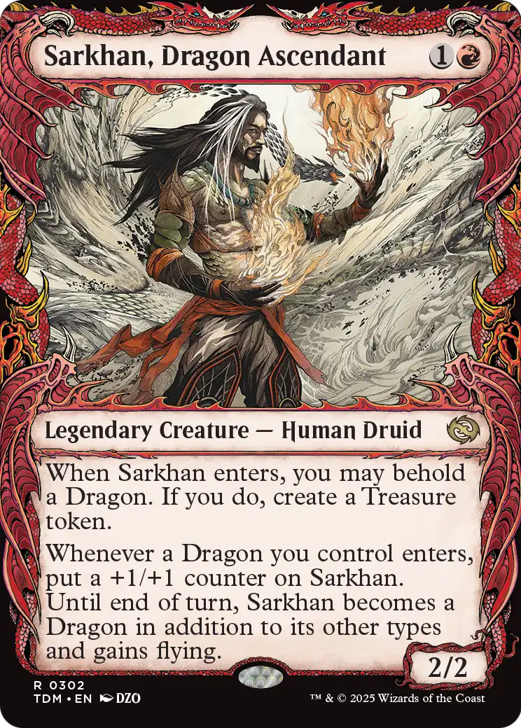 Sarkhan, Dragon Ascendant (0302) (Showcase) (TDM-302) - Tarkir: Dragonstorm: (Showcase) Foil