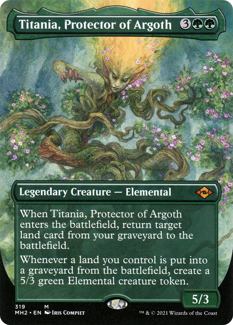 Titania, Protector of Argoth (Borderless) (MH2-319) - Modern Horizons 2 Foil