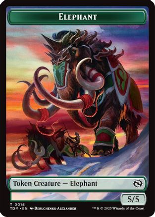 Elephant // Treasure Double-Sided Token (TDM-14 // 16) - Tarkir: Dragonstorm Foil