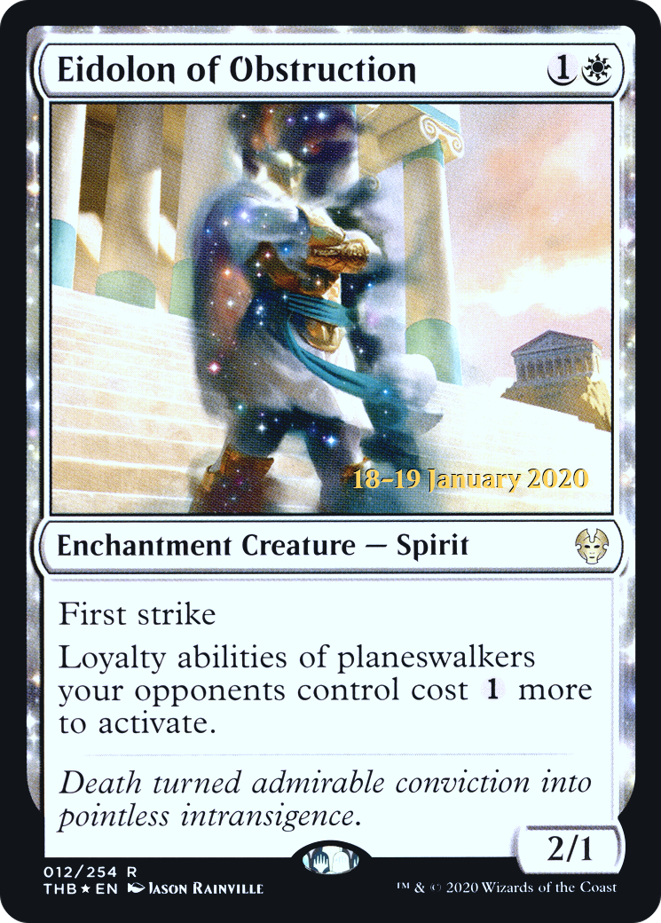 Eidolon of Obstruction (PRE-012) - Theros Beyond Death Promos: (enchantment) Foil