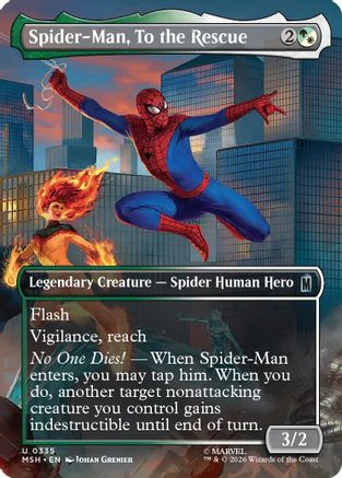 Spider-Man, To the Rescue (Borderless) (MSH-335) - Marvel Super Heroes Foil