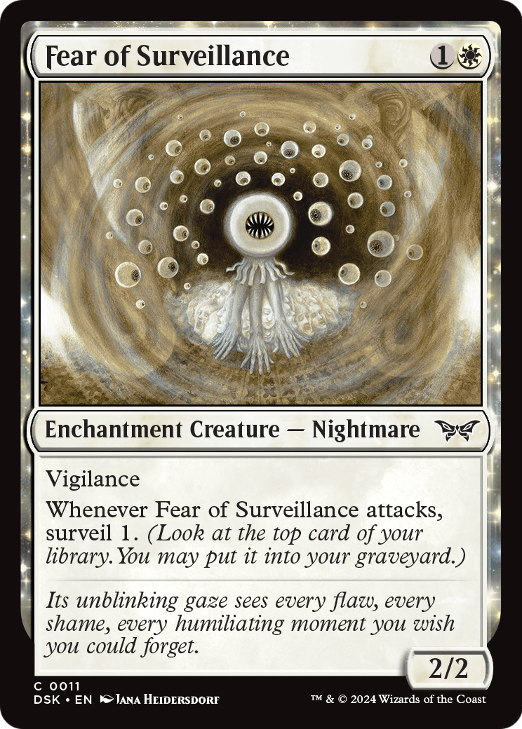 Fear of Surveillance (DSK-011) - Duskmourn: House of Horror: (enchantment) Foil