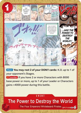 The Power to Destroy the World (OP17-018) - The World's Strongest Warriors