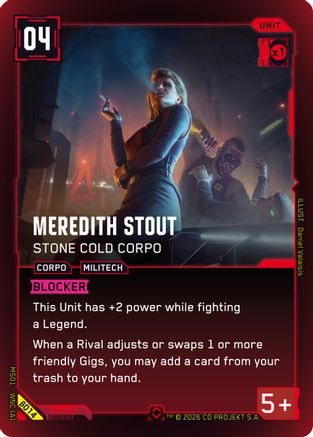 Meredith Stout - Stone Cold Corpo (B014) - Welcome to Night City Beta Foil