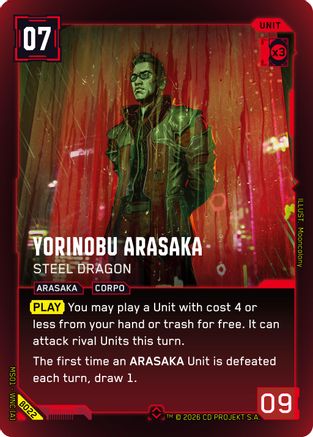 Yorinobu Arasaka - Steel Dragon (B022) - Welcome to Night City Beta Foil