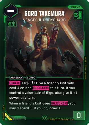 Goro Takemura - Vengeful Bodyguard (Rare) (B071) - Welcome to Night City Beta Foil