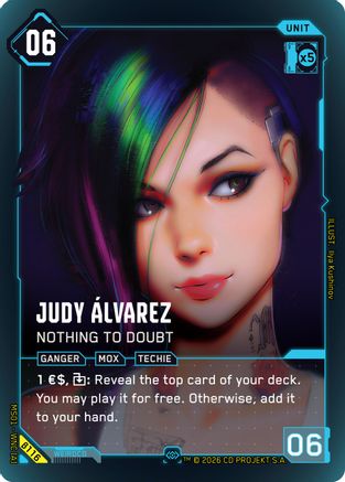 Judy Alvarez - Nothing to Doubt (Secret) (B116) - Welcome to Night City Beta Foil