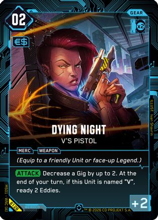 Dying Night - V's Pistol (B128) - Welcome to Night City Beta Foil