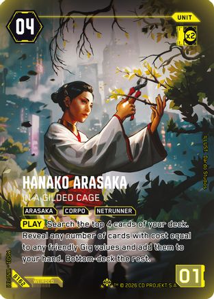 Hanako Arasaka - In a Gilded Cage (IO) (B162) - Welcome to Night City Beta Foil