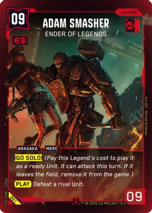 Adam Smasher - Ender of Legends (Epic) (001) - Welcome to Night City Retail Foil
