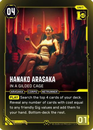 Hanako Arasaka - In a Gilded Cage (Rare) (046) - Welcome to Night City Retail Foil