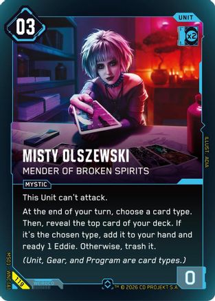 Misty Olszewski - Mender of Broken Spirits (119) - Welcome to Night City Retail Foil