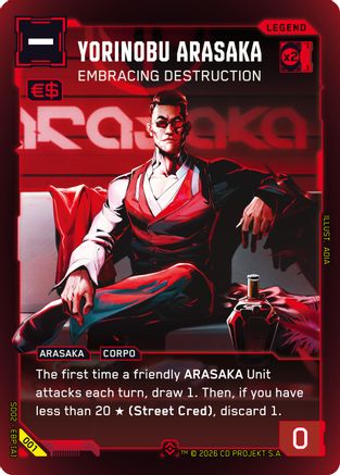 Yorinobu Arasaka - Embracing Destruction (001) - Embracing Power Retail Starter Deck Foil