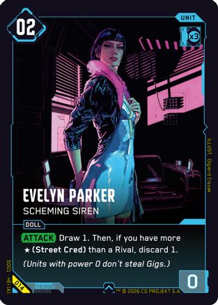 Evelyn Parker - Scheming Siren (014) - The Heist Retail Starter Deck