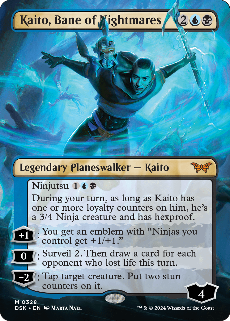Kaito, Bane of Nightmares (Borderless) (DSK-328) - Duskmourn: House of Horror Foil