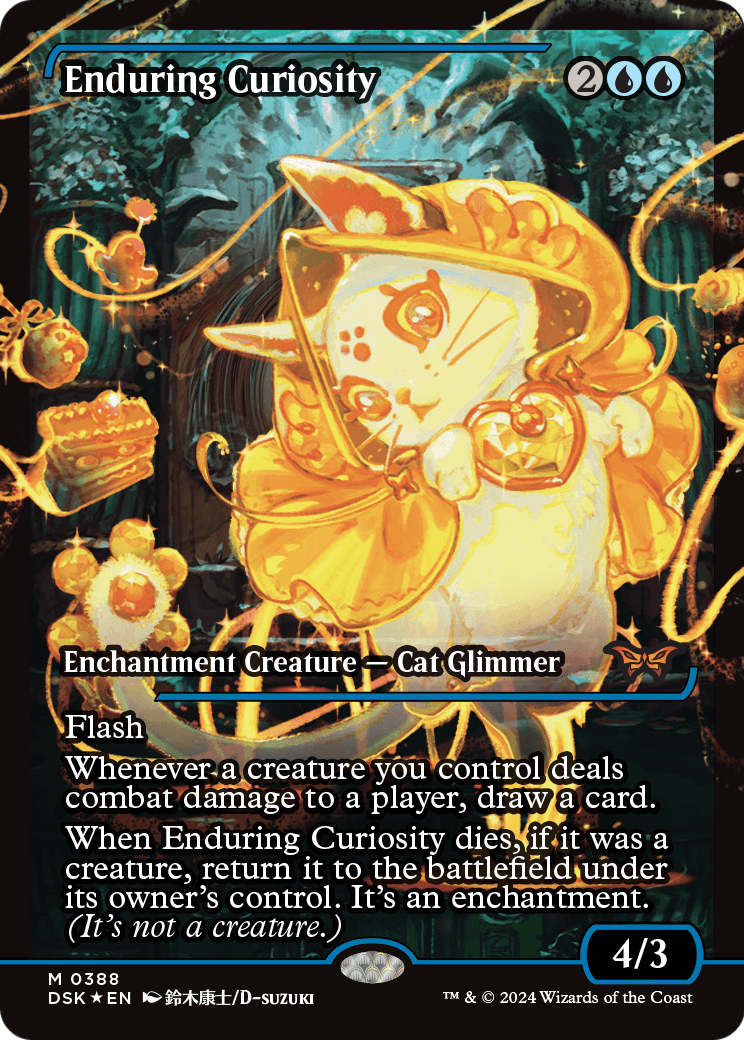 Enduring Curiosity (Showcase) (DSK-388) - Duskmourn: House of Horror: (Showcase) Foil