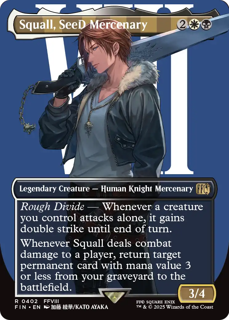 Squall, SeeD Mercenary (Borderless) (FIN-402) - FINAL FANTASY Foil