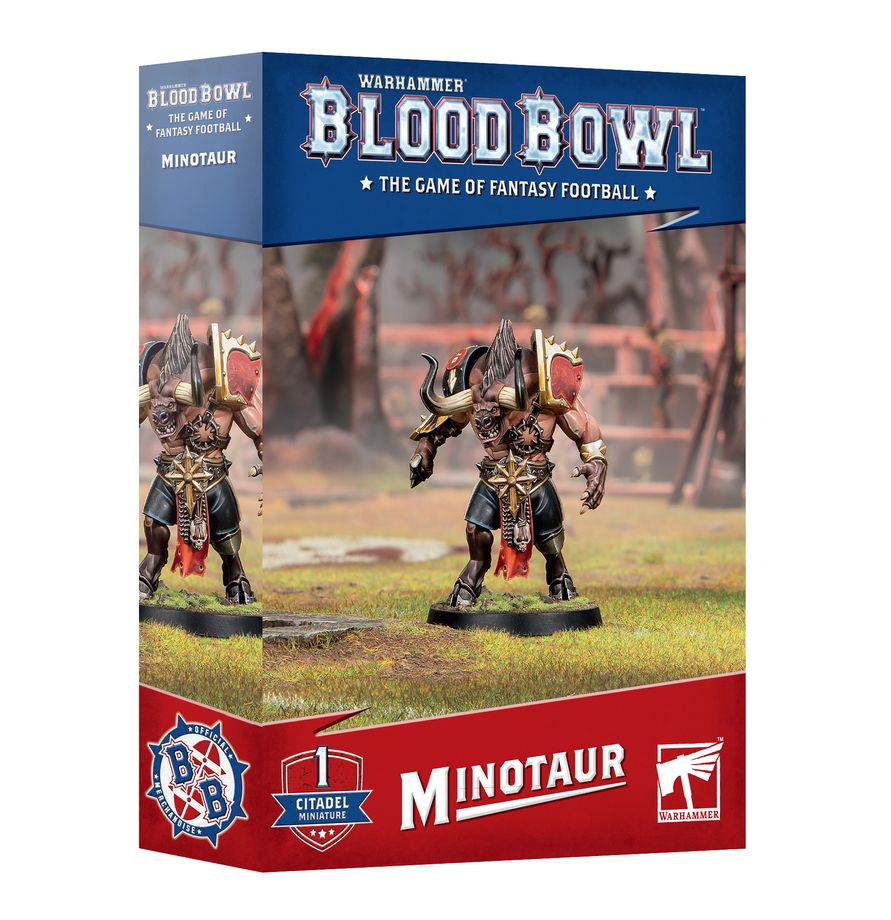 Blood Bowl Minotaur 202-67 – powerful monstrous player miniature for Blood Bowl teams. Available at Game Roost NZ.