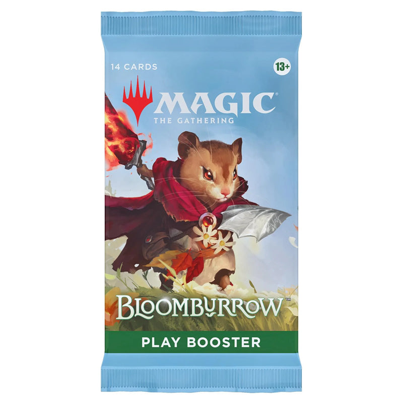 Bloomburrow Play Booster Pack – Magic: The Gathering card pack featuring whimsical animal characters, available now at Game Roost