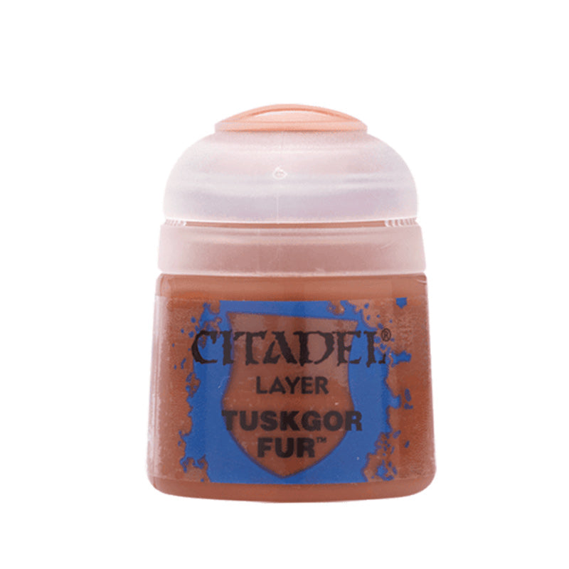 Citadel Layer: Tuskgor Fur (12ml) paint pot, official Citadel paint for Warhammer miniatures, product image available at Game Roost NZ.