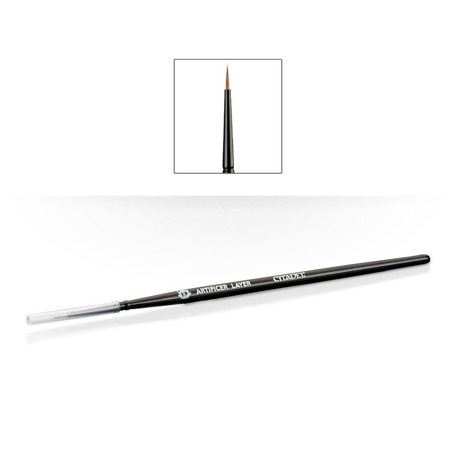 Citadel Artificer Layer Brush Extra Small, high-quality miniature painting brush for ultra-fine detail work on Warhammer miniatures, product image available at Game Roost NZ.