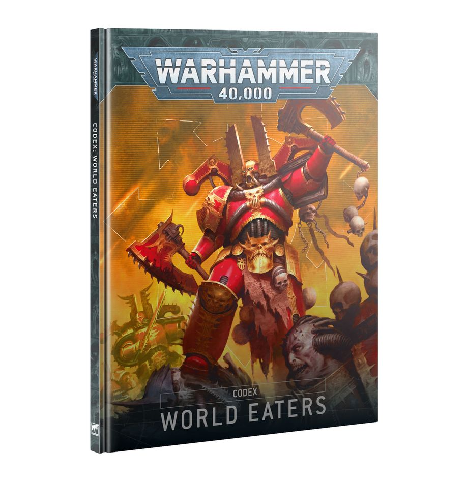 Codex: World Eaters for Warhammer 40,000 - a powerful guidebook for building your World Eaters army. Available at Game Roost, North Shore, Auckland."