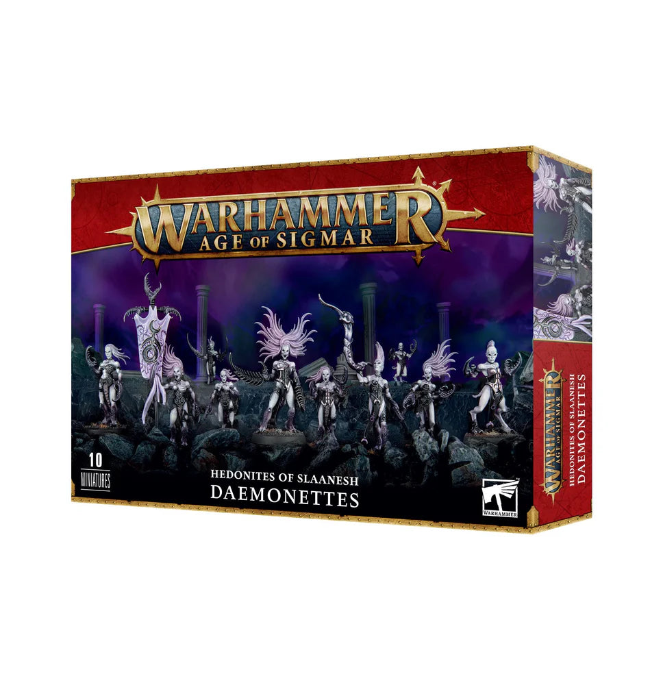 Hedonites of Slaanesh Daemonettes miniatures – fast, deadly warriors for Warhammer Age of Sigmar, available at Game Roost NZ.