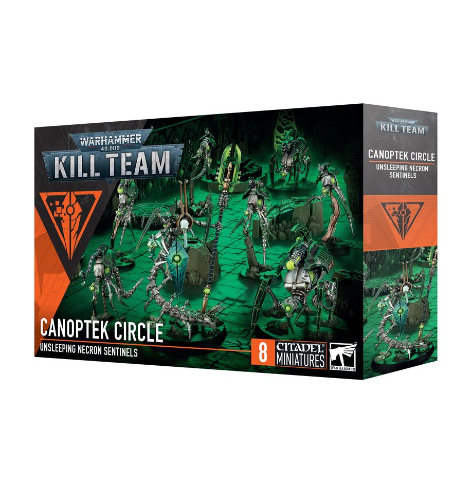 Kill Team: Canoptek Circle – Necron operatives including Wraiths, Scarabs, and Immortals. Warhammer 40,000 skirmish set available at Game Roost NZ.