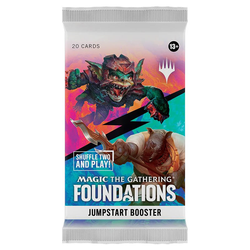 Magic: The Gathering Foundations Jumpstart Booster Pack, showcasing the vibrant artwork and cards, available for purchase at Game Roost