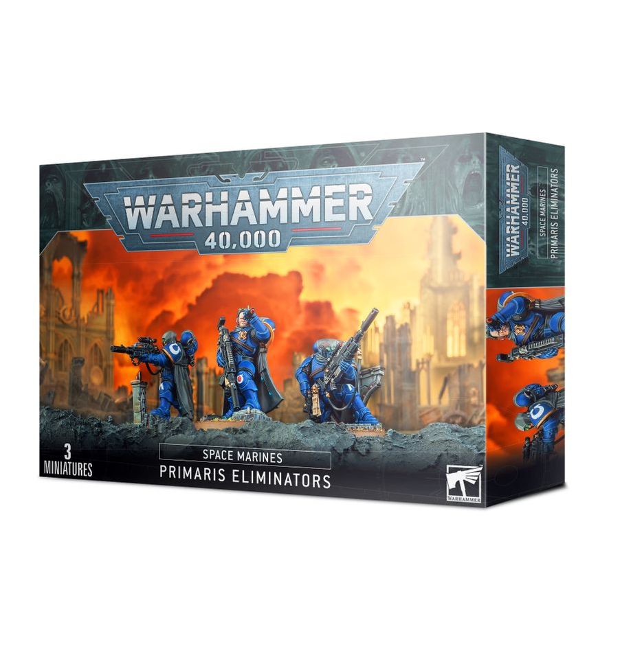 Warhammer 40,000 Space Marines Primaris Eliminators – Stealth marksmen armed with long-range rifles. Available at Game Roost NZ.