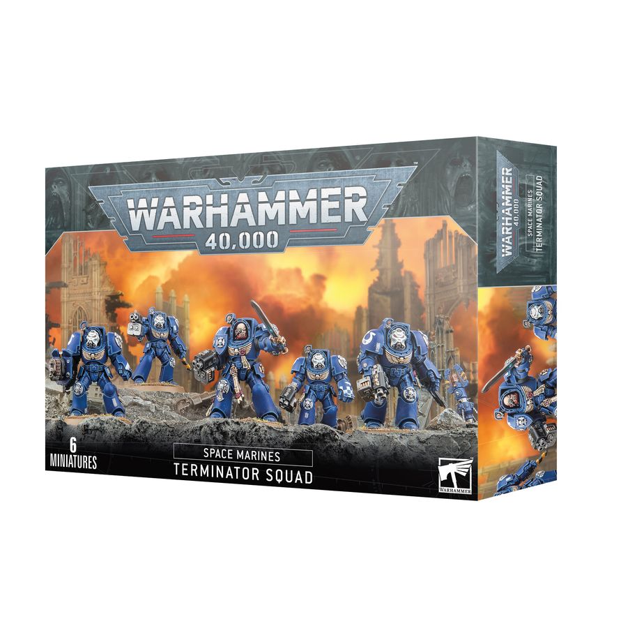 Space Marines Terminator Squad – Warhammer 40,000 elite infantry in Terminator armour. Available at Game Roost NZ.