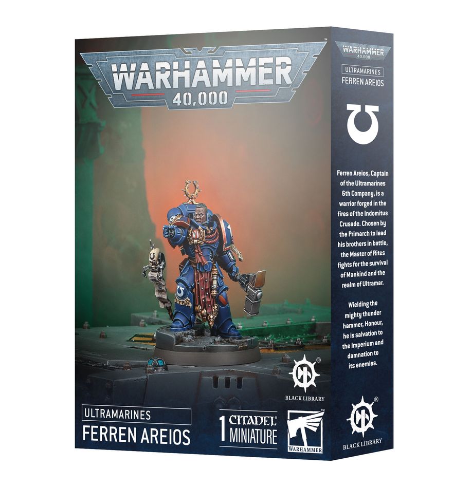 Ultramarines Ferren Areios miniature – Warhammer 40,000 character model. Available at Game Roost NZ.