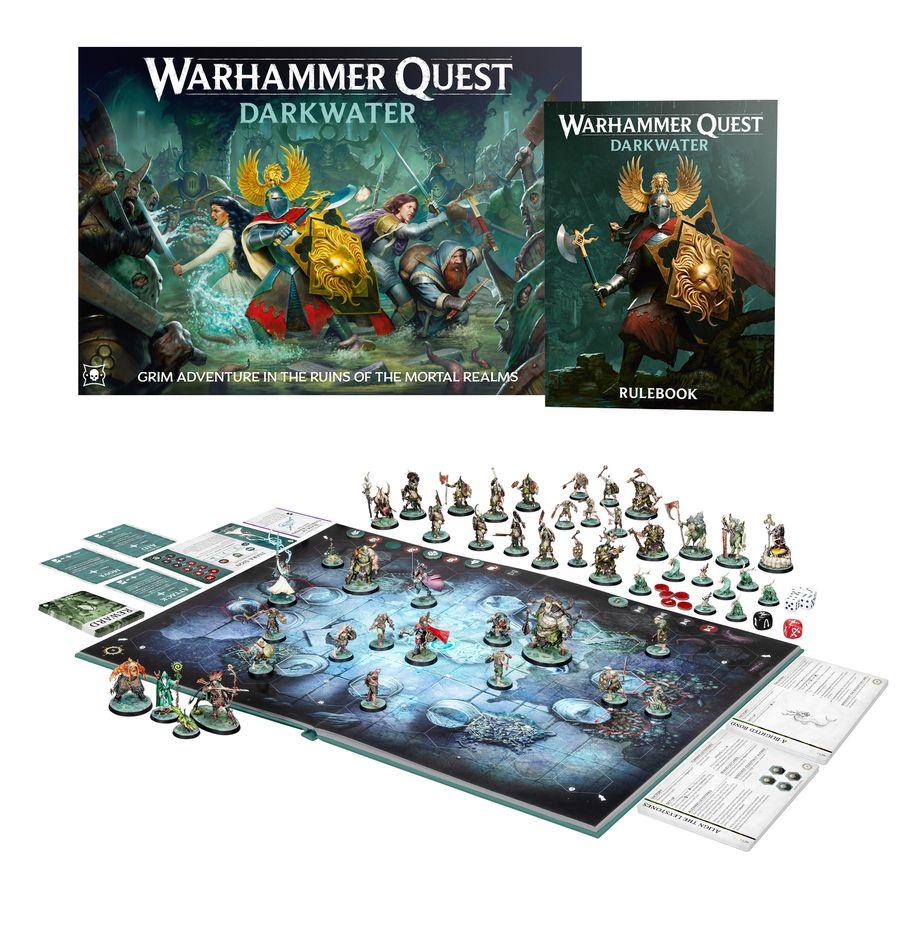 Warhammer Quest: Darkwater board game – cooperative dungeon-delving game set in the Warhammer universe. Available at Game Roost NZ.