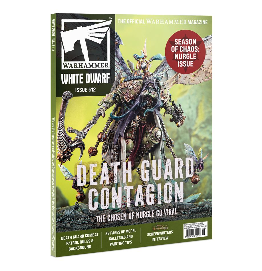 White Dwarf 512 - May 2025 edition showcasing exclusive Warhammer 40k content, miniatures, and tabletop gaming tips. Explore the latest releases, in-depth army strategies, and expert reviews to enhance your gaming experience. Ideal for enthusiasts seeking Warhammer news and gaming insights. Game Roost's guide to this edition ensures you stay updated with the best strategies and hobby inspiration. Perfect for optimizing your Warhammer collection and staying ahead in the tabletop gaming community.
