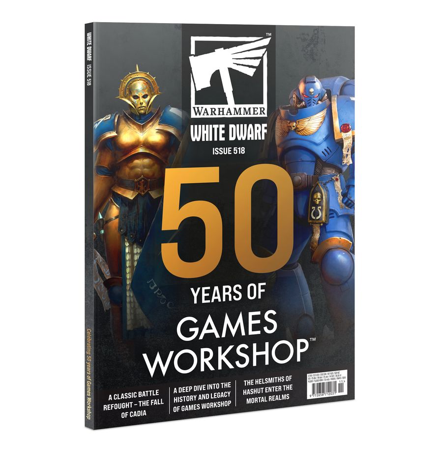 White Dwarf 518 November 2025 – Official Warhammer magazine featuring hobby articles, rules content, and model showcases. Available at Game Roost NZ.