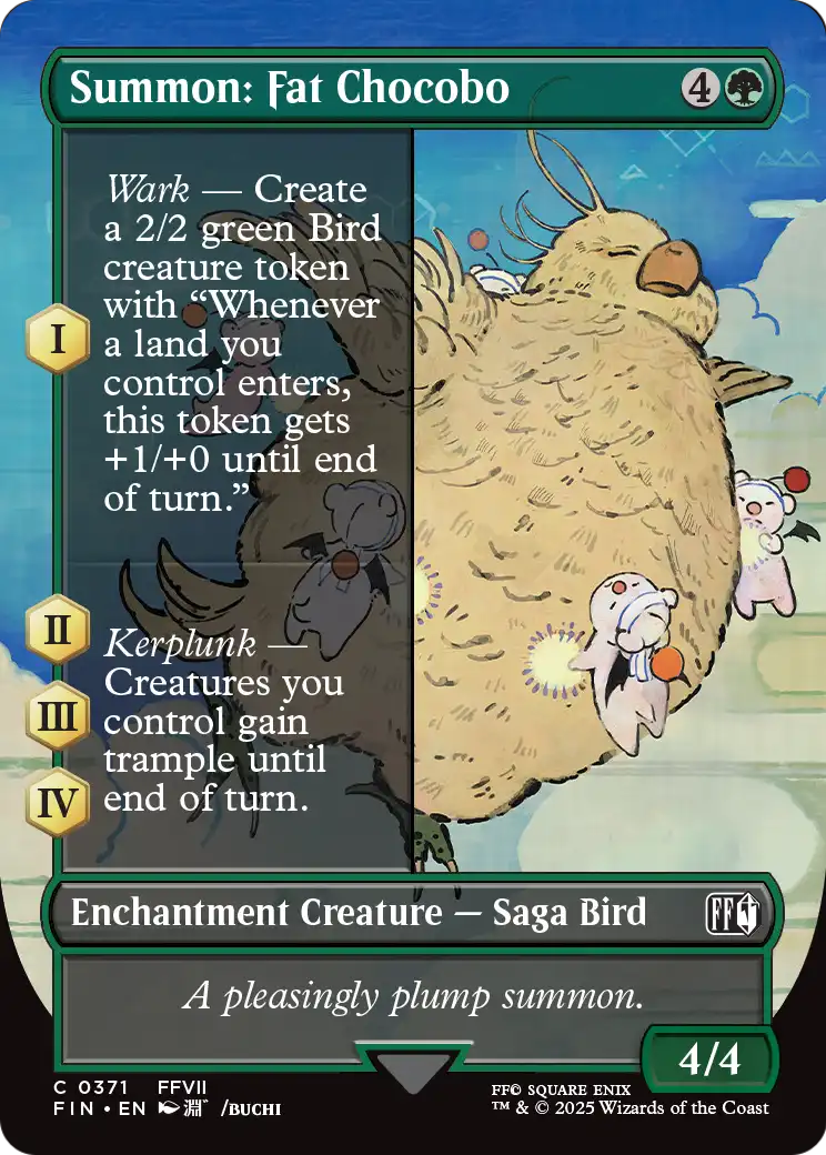 Summon: Fat Chocobo (Borderless) (FIN-371) - FINAL FANTASY: (enchantment) Foil