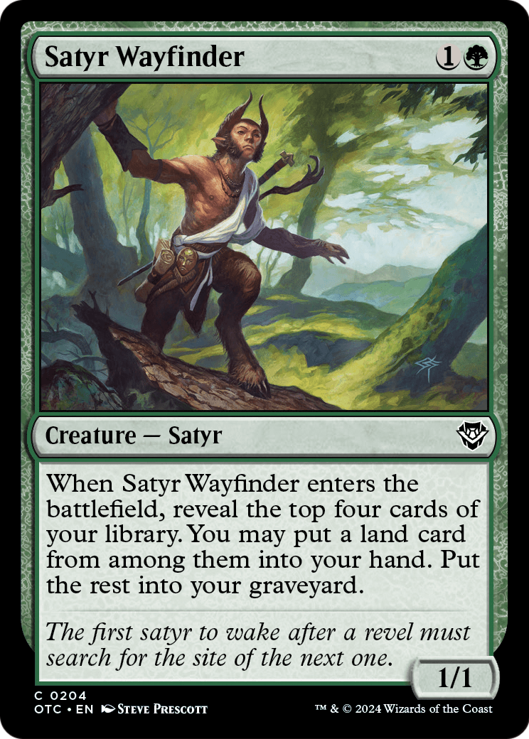 Satyr Wayfinder (OTC-204) - Outlaws of Thunder Junction Commander