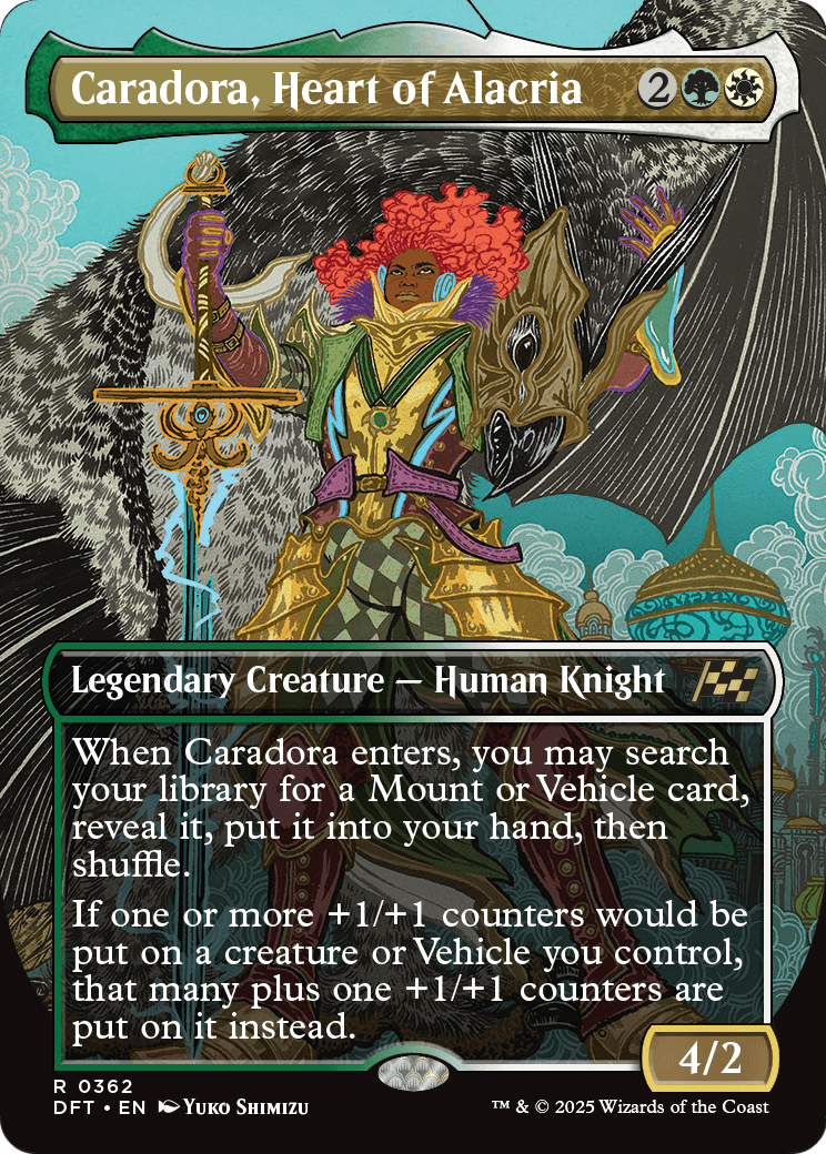 Caradora, Heart of Alacria (Borderless) (DFT-362) - Aetherdrift Foil