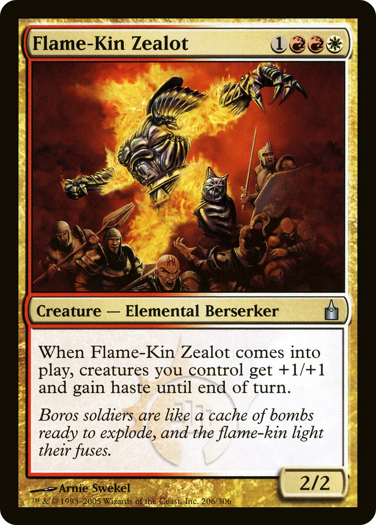 Flame-Kin Zealot (RAV-206) - Ravnica: City of Guilds Foil
