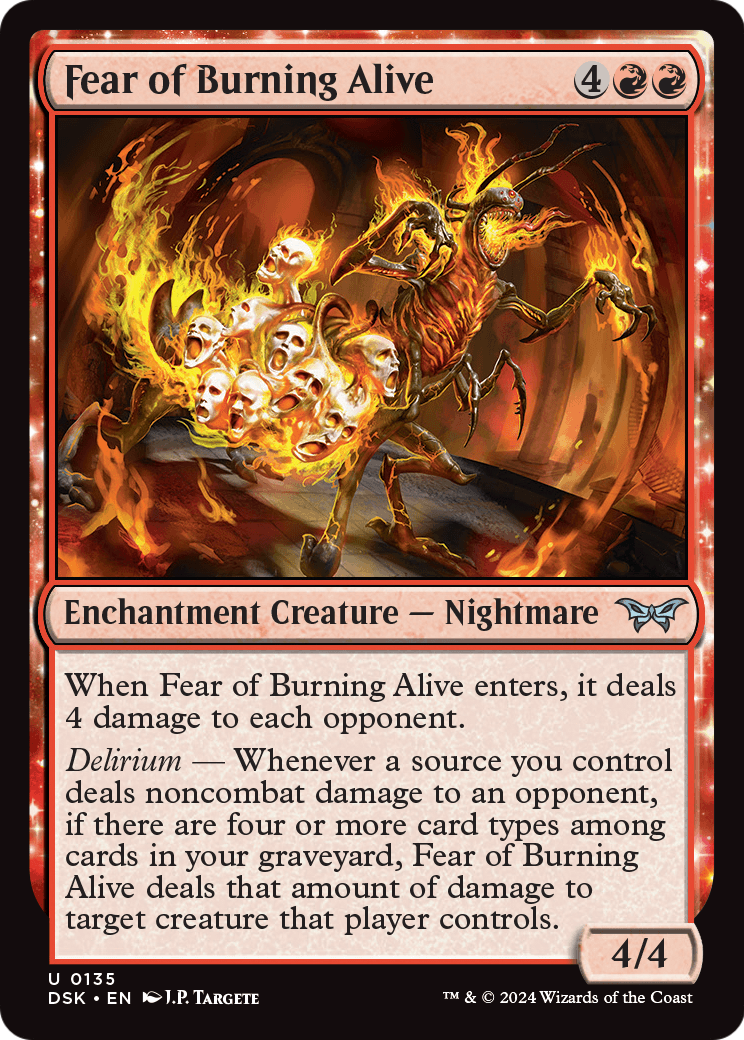 Fear of Burning Alive (DSK-135) - Duskmourn: House of Horror: (enchantment)