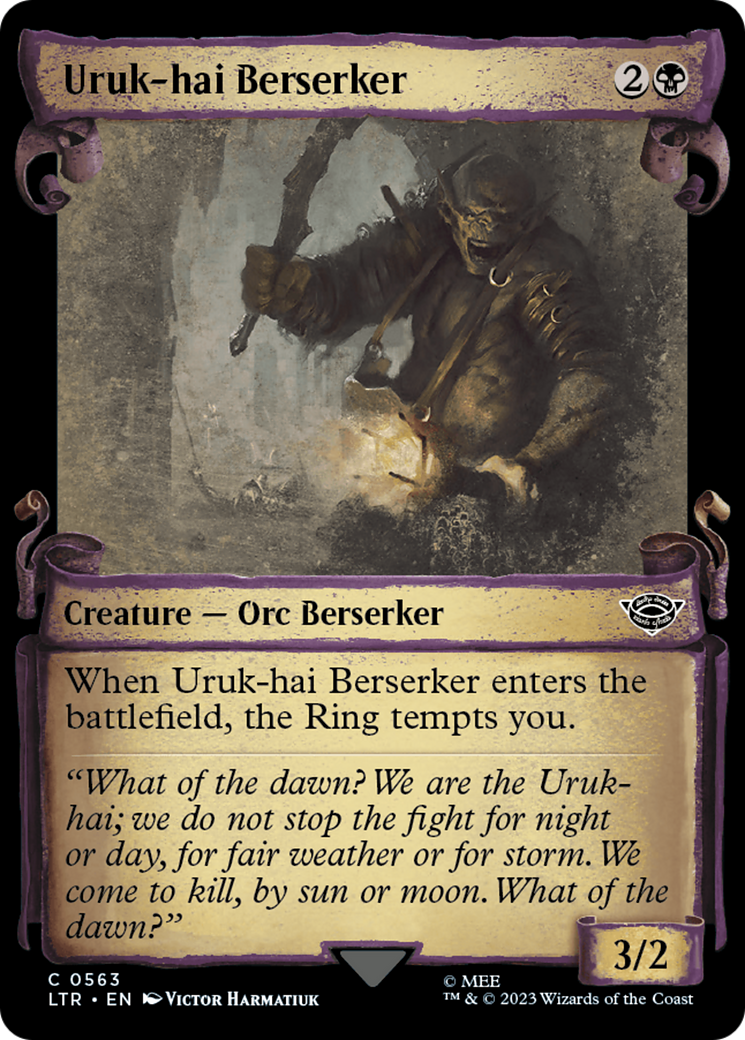 Uruk-hai Berserker (Showcase Scrolls) (LTR-563) - The Lord of the Rings: Tales of Middle-earth: (Showcase) Foil